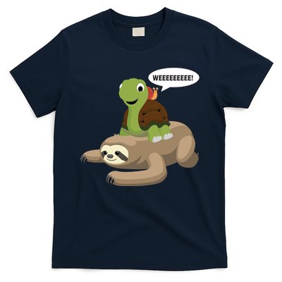 Sloth Turtle Snail Piggyback T-Shirt