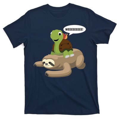 Sloth Turtle Snail Piggyback T-Shirt