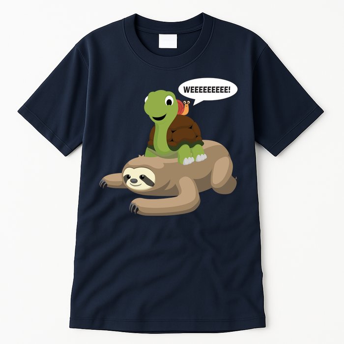 Sloth Turtle Snail Piggyback Tall T-Shirt