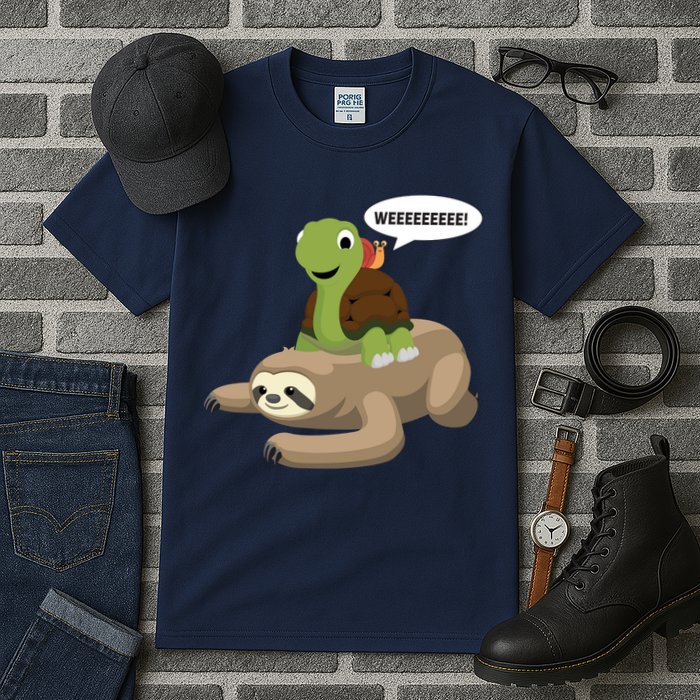 Sloth Turtle Snail Piggyback Tall T-Shirt