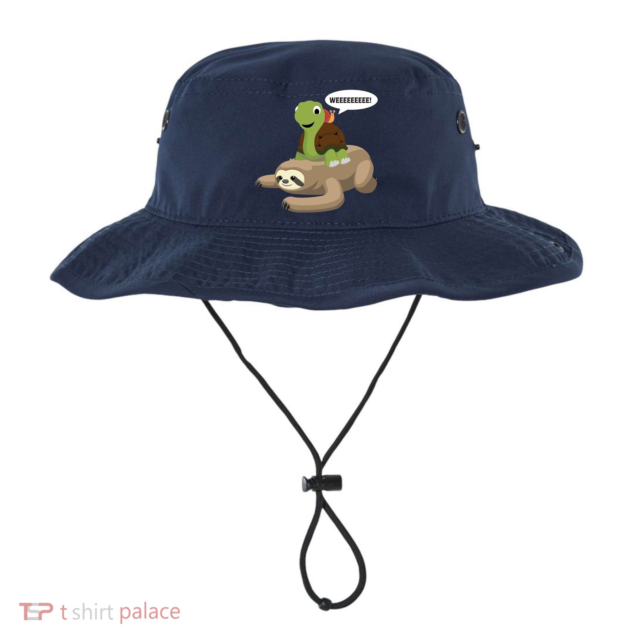 Sloth Turtle Snail Piggyback Bucket Hat