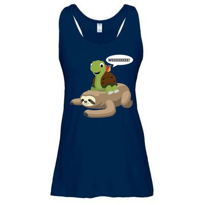Sloth Turtle Snail Piggyback Ladies Essential Flowy Tank