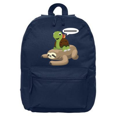 Sloth Turtle Snail Piggyback 16 in Basic Backpack