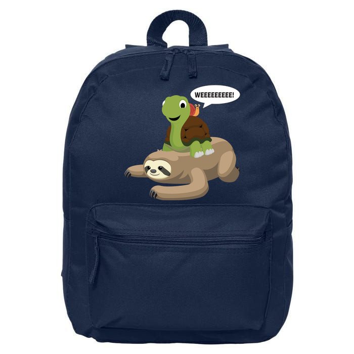 Sloth Turtle Snail Piggyback 16 in Basic Backpack