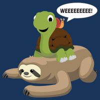Sloth Turtle Snail Piggyback 16 in Basic Backpack