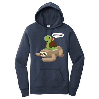 Sloth Turtle Snail Piggyback Women's Pullover Hoodie