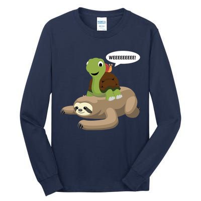 Sloth Turtle Snail Piggyback Tall Long Sleeve T-Shirt