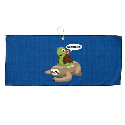 Sloth Turtle Snail Piggyback Large Microfiber Waffle Golf Towel