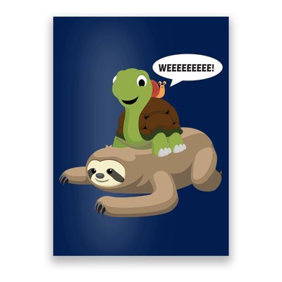 Sloth Turtle Snail Piggyback Poster