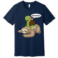Sloth Turtle Snail Piggyback Premium T-Shirt