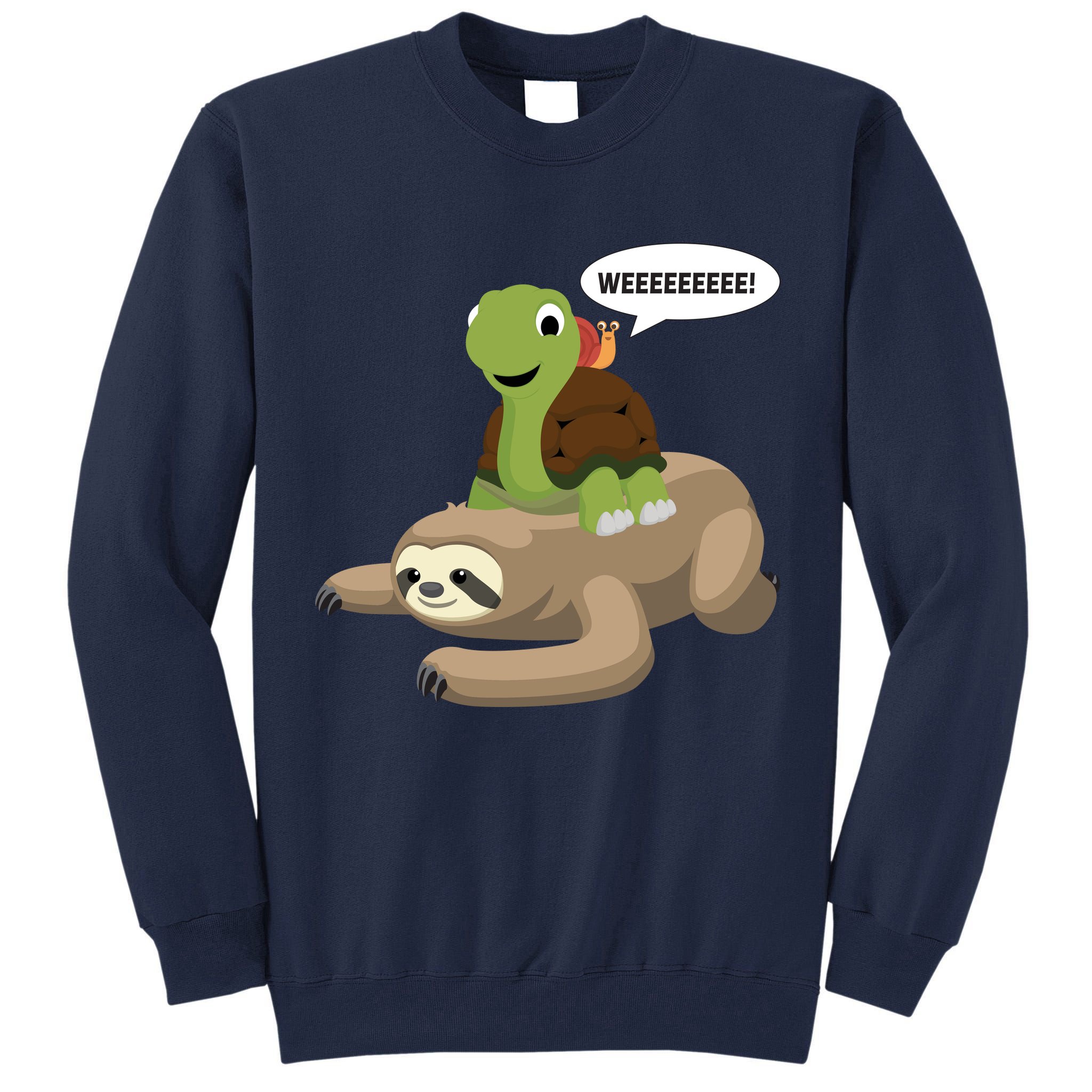Sloth Turtle Snail Piggyback Tall Sweatshirt