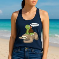 Sloth Turtle Snail Piggyback Womens Tank Top