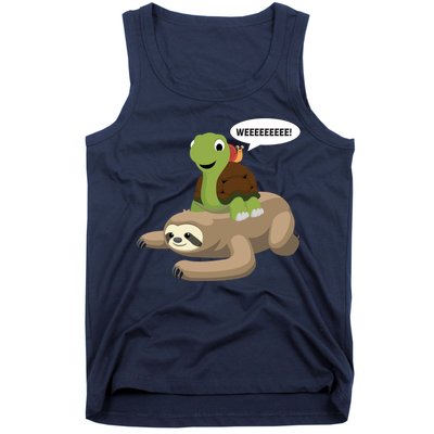 Sloth Turtle Snail Piggyback Tank Top