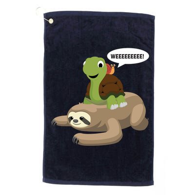 Sloth Turtle Snail Piggyback Golf Towel