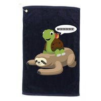Sloth Turtle Snail Piggyback Golf Towel