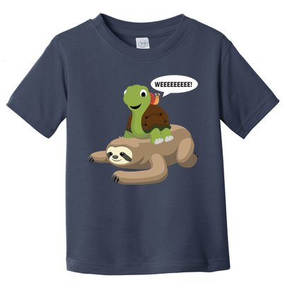 Sloth Turtle Snail Piggyback Toddler T-Shirt