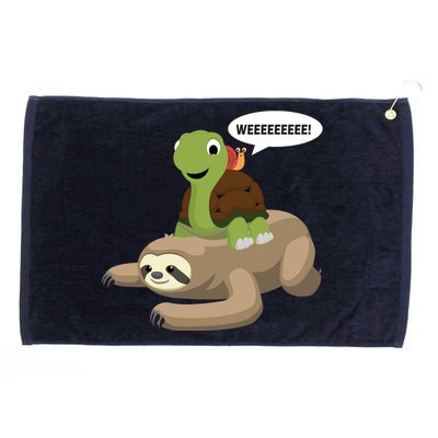Sloth Turtle Snail Piggyback Grommeted Golf Towel
