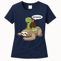 Sloth Turtle Snail Piggyback Womens T-Shirt