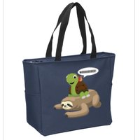 Sloth Turtle Snail Piggyback Zip Tote Bag