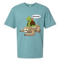 Sloth Turtle Snail Piggyback Sueded Cloud Jersey T-Shirt