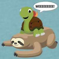 Sloth Turtle Snail Piggyback Sueded Cloud Jersey T-Shirt