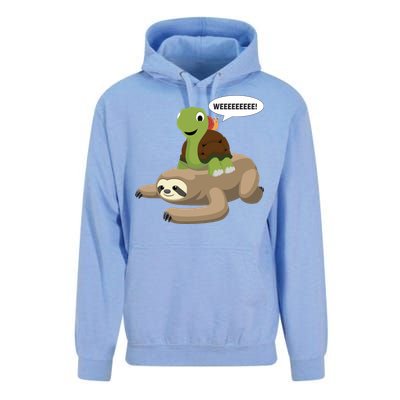 Sloth Turtle Snail Piggyback Unisex Surf Hoodie