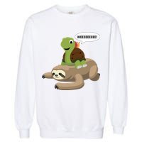 Sloth Turtle Snail Piggyback Garment-Dyed Sweatshirt