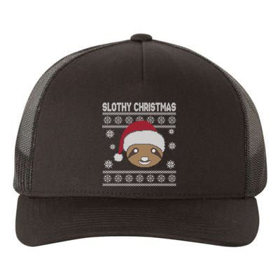 Slothy Christmas Ugly Sweater Yupoong Adult 5-Panel Trucker Hat