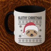 Slothy Christmas Ugly Sweater Mug