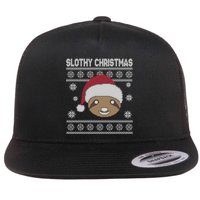 Slothy Christmas Ugly Sweater Flatbill Hat