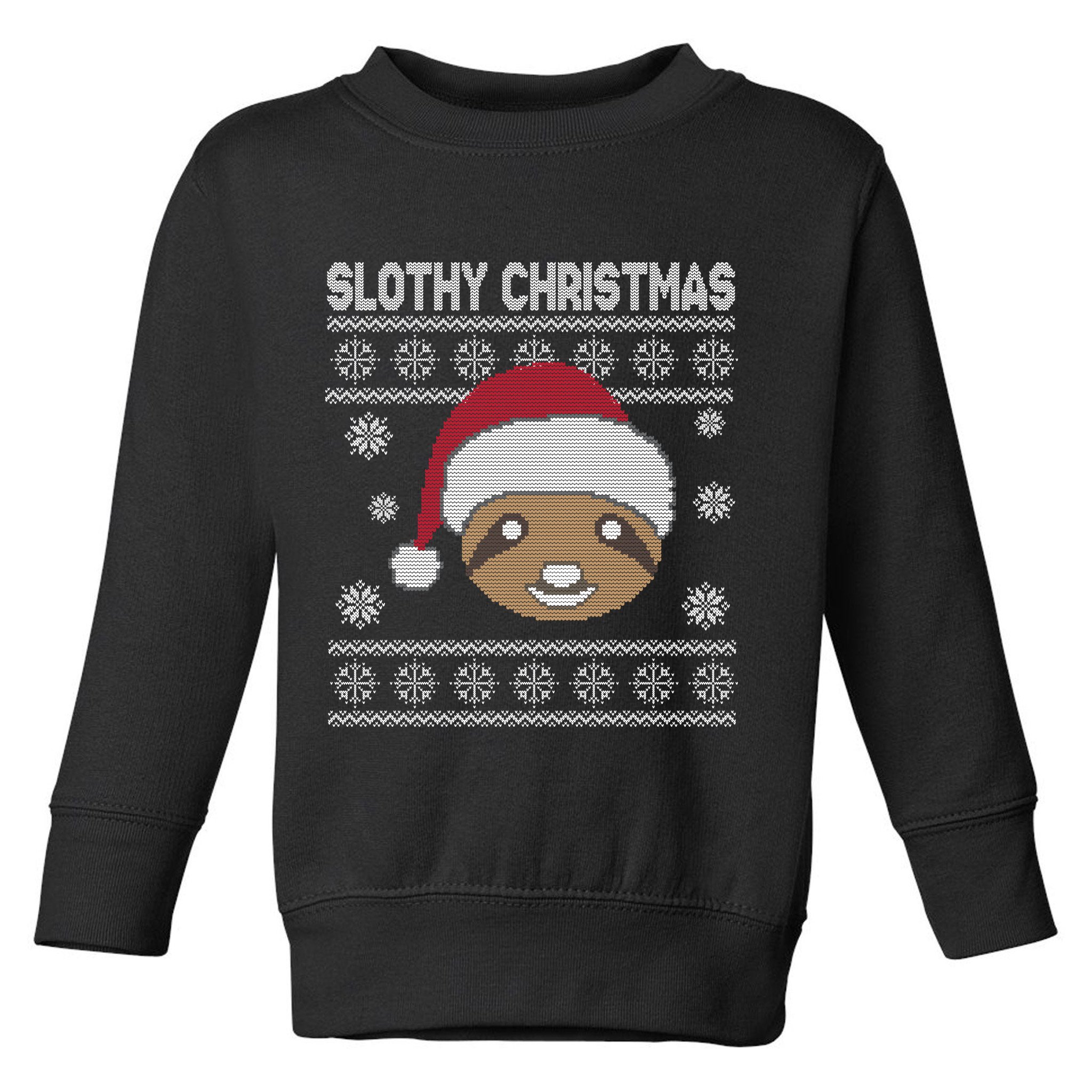 Slothy Christmas Ugly Sweater Toddler Sweatshirt