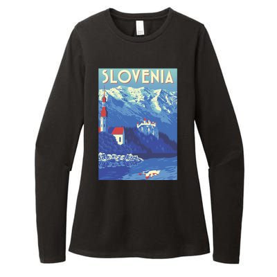 Slovenia Poster Womens CVC Long Sleeve Shirt