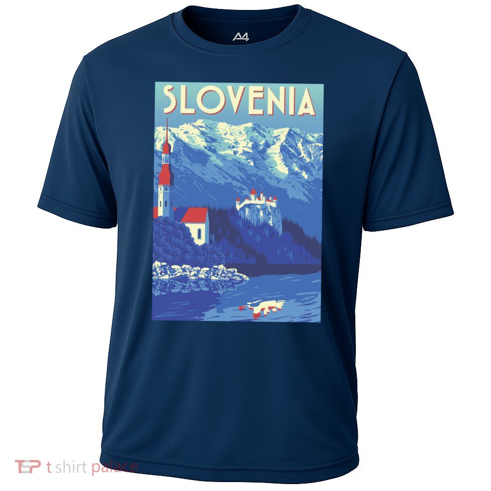 Slovenia Poster Cooling Performance Crew T-Shirt