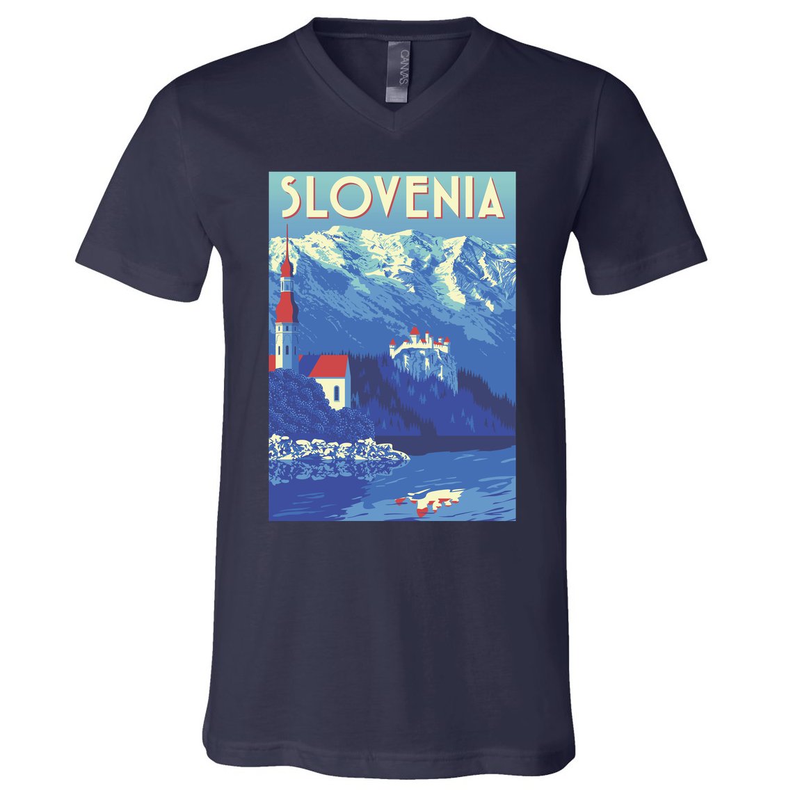 Slovenia Poster V-Neck T-Shirt