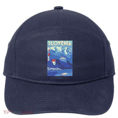 Slovenia Poster 7-Panel Snapback Hat