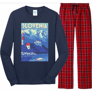 Slovenia Poster Long Sleeve Pajama Set