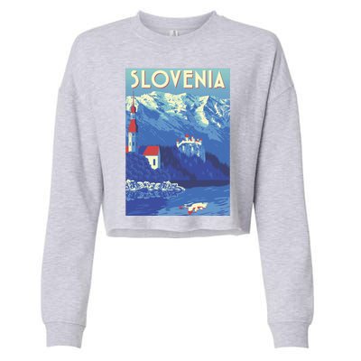 Slovenia Poster Cropped Pullover Crew