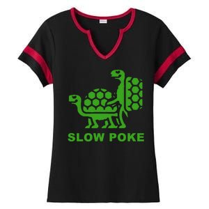 Slow Poke Funny Turtle Ladies Halftime Notch Neck Tee