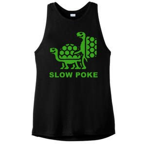 Slow Poke Funny Turtle Ladies PosiCharge Tri-Blend Wicking Tank