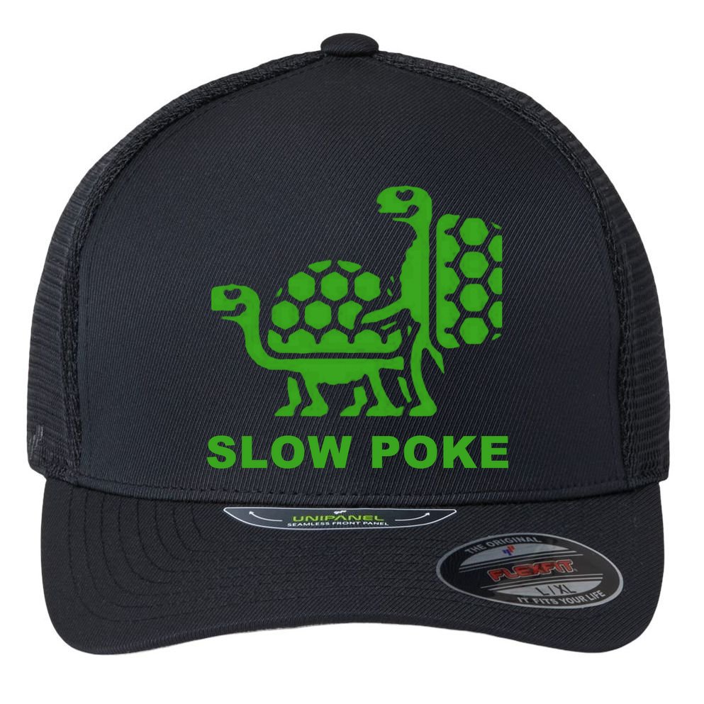 Slow Poke Funny Turtle Flexfit Unipanel Trucker Cap