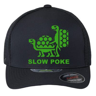 Slow Poke Funny Turtle Flexfit Unipanel Trucker Cap