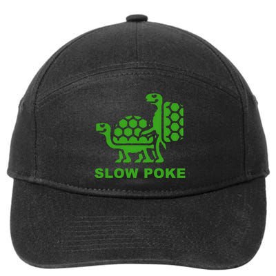 Slow Poke Funny Turtle 7-Panel Snapback Hat