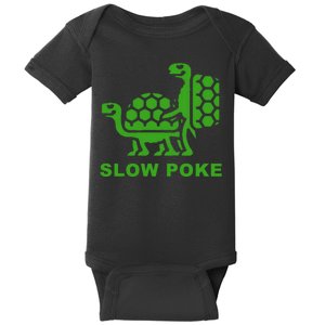 Slow Poke Funny Turtle Baby Bodysuit