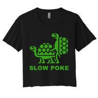 Slow Poke Funny Turtle Women's Crop Top Tee