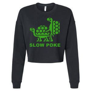 Slow Poke Funny Turtle Cropped Pullover Crew