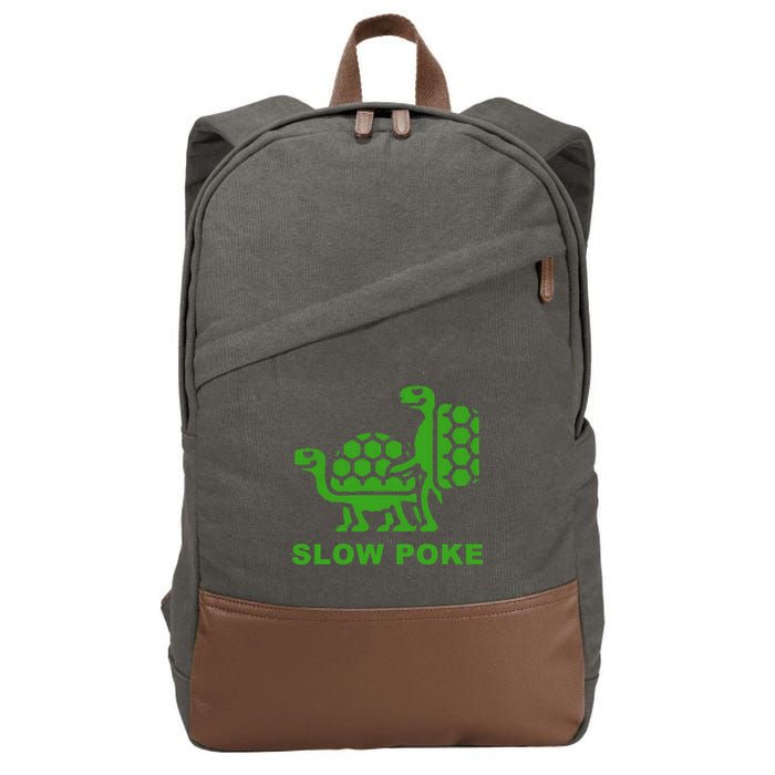 Slow Poke Funny Turtle Cotton Canvas Backpack