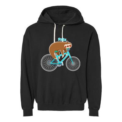 Slow Rider Funny Sloth Garment-Dyed Fleece Hoodie