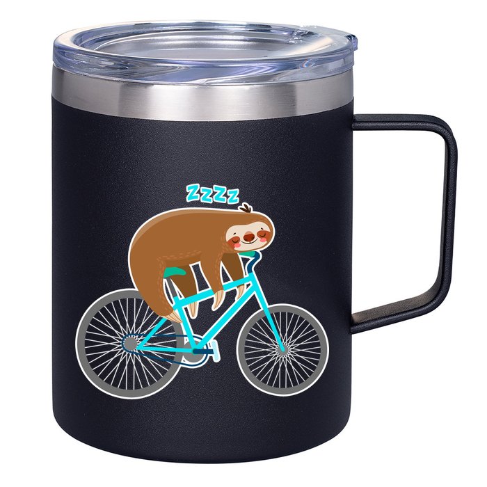 Slow Rider Funny Sloth 12oz Stainless Steel Coffee Mug