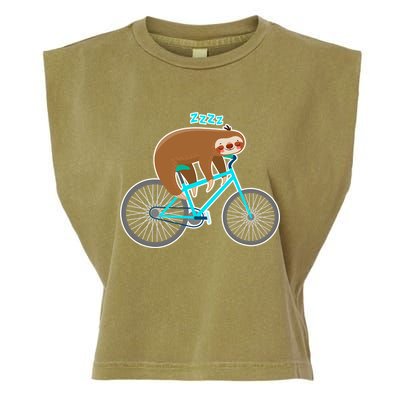 Slow Rider Funny Sloth Garment-Dyed Women's Muscle Tee