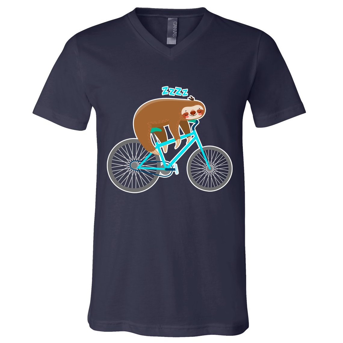 Slow Rider Funny Sloth V-Neck T-Shirt